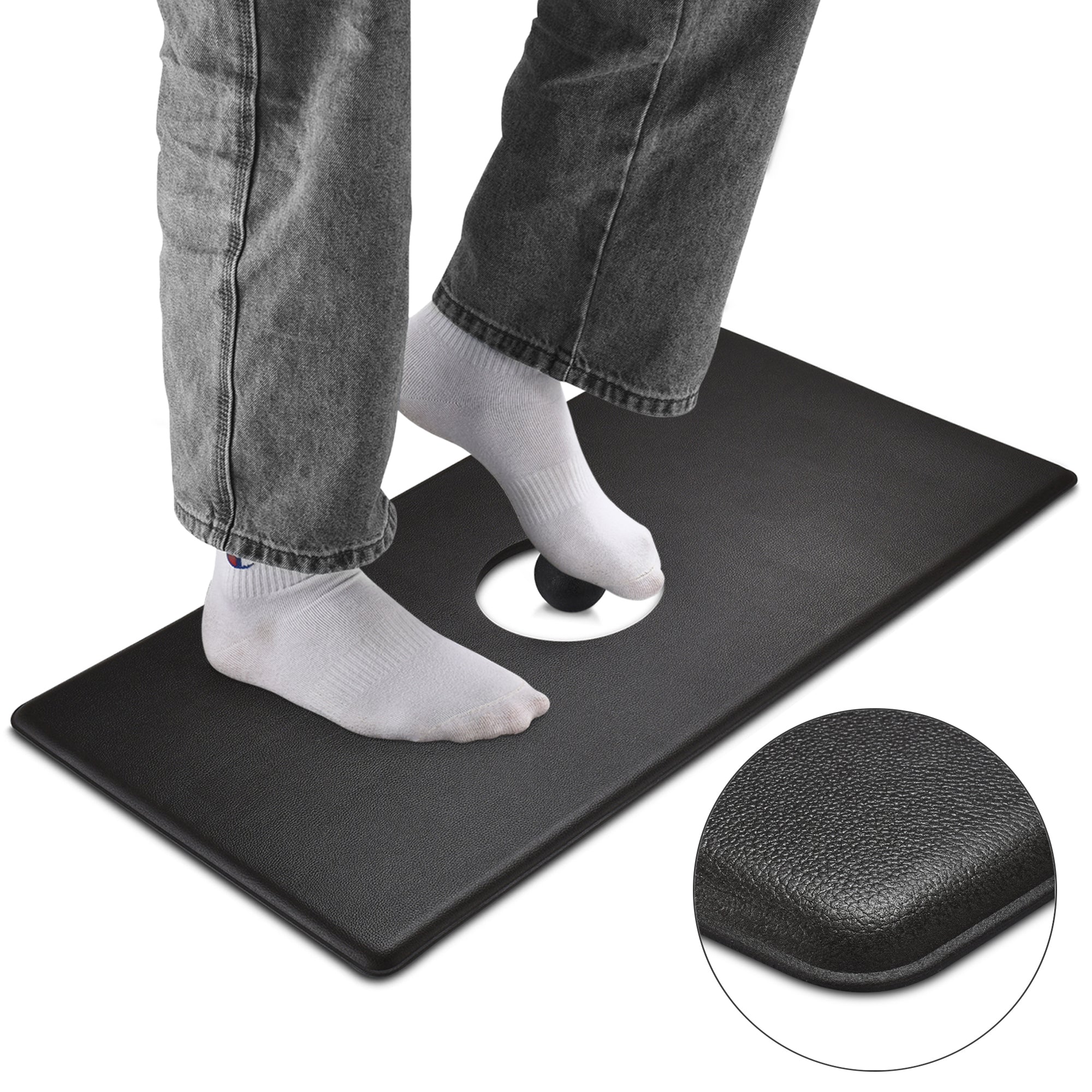 StandlyPad Foot Massager Standing Desk Mat - 17 x 32 x 1/2 Thick -  Standing Desk Pad reduces fatigue and pain. Perfect Standing Pad for Stand  Up